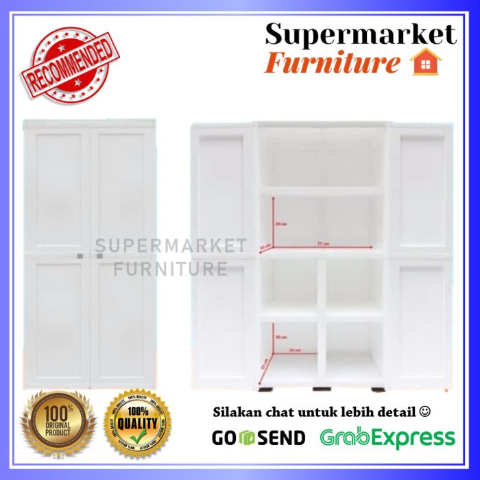 Promo Lemari Plastik Club Spectra Large Premium Quality - Putih / Slchd