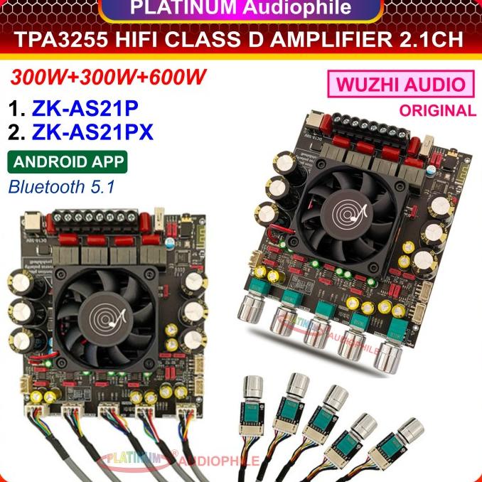 TPA3255 Amplifier Class D 2.1 CH Bluetooth 5.1 Hifi Amplifier ZK-AS21P |Bagus|Top