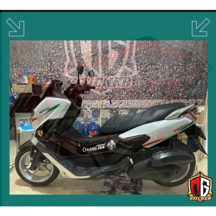 Stiker Decal Motor YAMAHA NMAX OLD Full Body Sticker NMAX Lama Motif Keren polos Hitam Putih