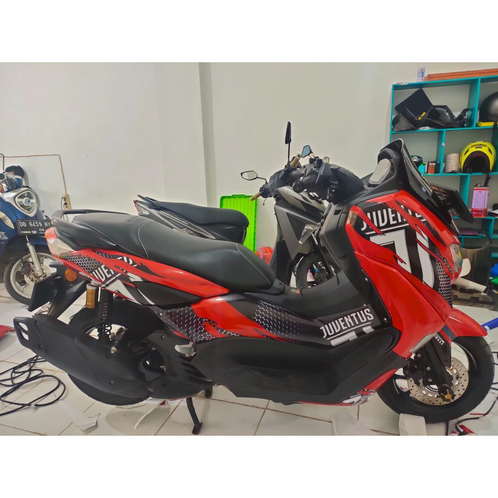 Striping Decal Stiker Motor YAMAHA NMAX NEW Full Body  NMAX Juventus Merah Bisa Request Nama COD