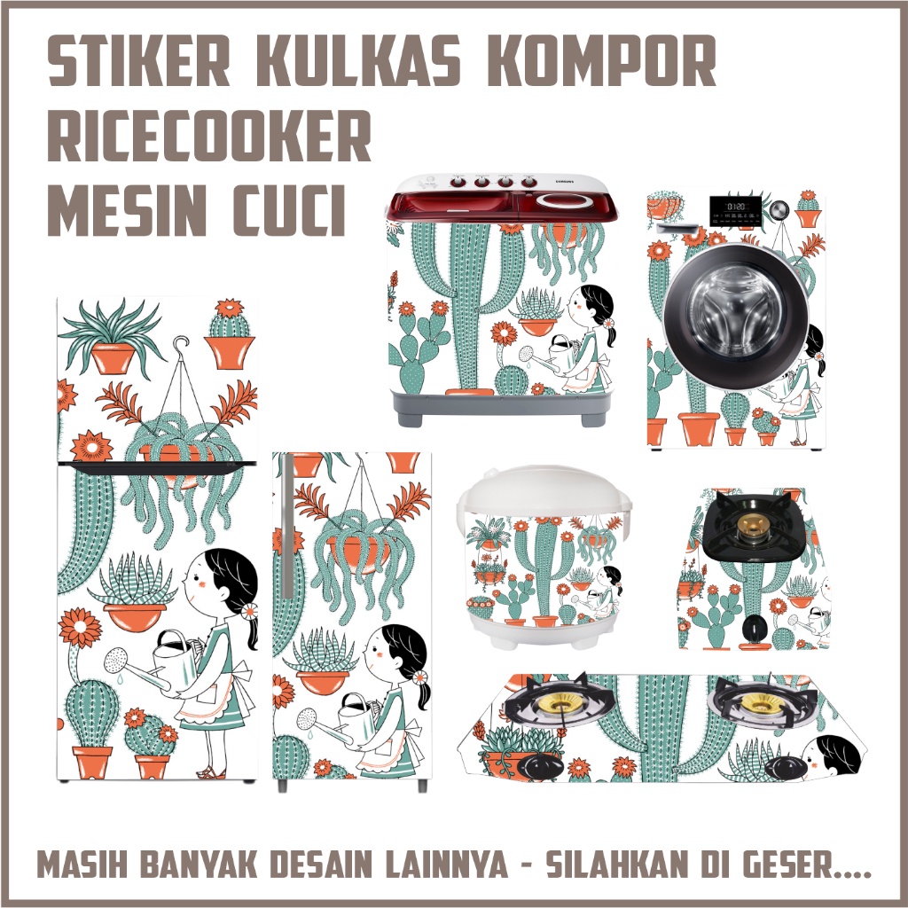 Sticker Rice cooker ukuran kecil besar Stiker Mesin cuci 1&2 tabung Stiker Kulkas Stiker Kompor