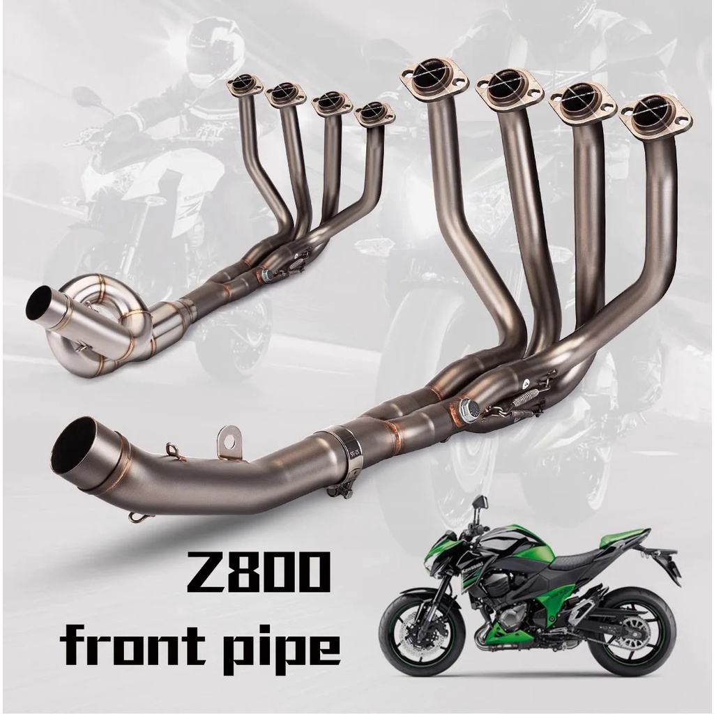 ❤Refit motorcycle exhaust system for Kawasaki Z800 Z750 exhaust front pipe stainless steel exhaust t