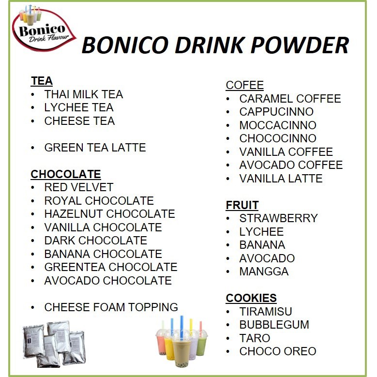 

Bonico Dark Chocolate Powder 1Kg Bubuk Numan Drink Powder Ice Blend Lk Shake Smoothies Coklat