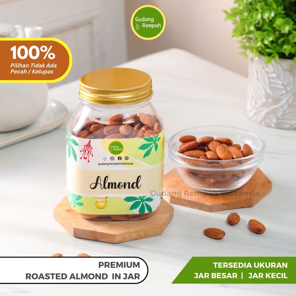 

Roasted Almond In Jar / Almond Panggang / Kupas / Utuh / Renyah / Low Cale