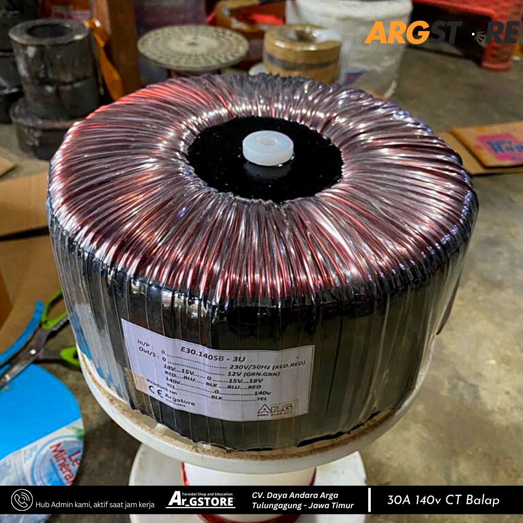 Trafo toroid 30A 140V CT Helenic German