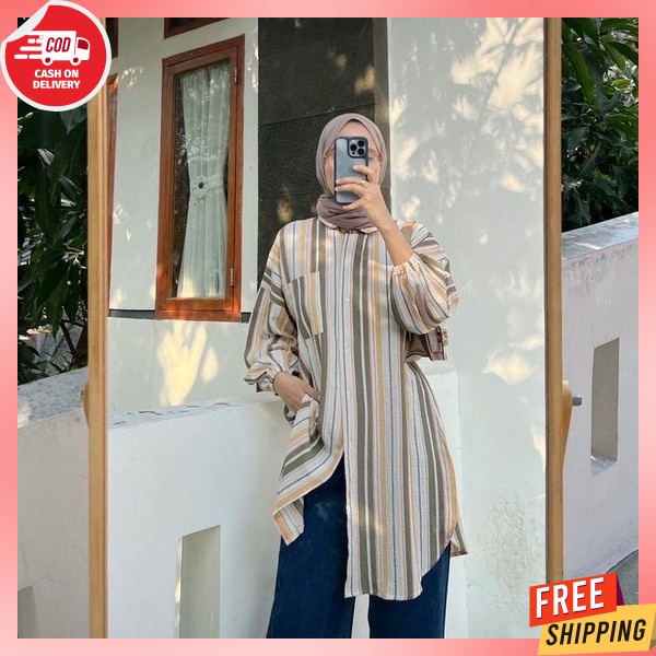 Longtunik Remaja Ootd Kuliah Peremium Fashion Korea Style Tumik Tunik Premium Tuniq Buju Tunix Estet