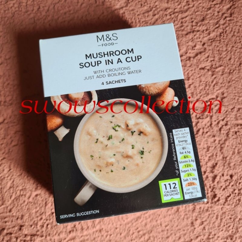 

M&S Food Mark Marks & And Scer Mushroom Soup In A Cup Sop Sup Jamur