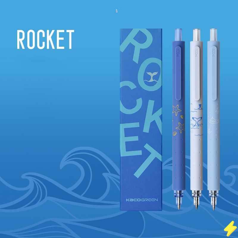 

[PROMO] Kaco ROCKET Pena Pulpen Gel Marine Pen 0.5mm Tinta Hitam 3 PCS - K1028