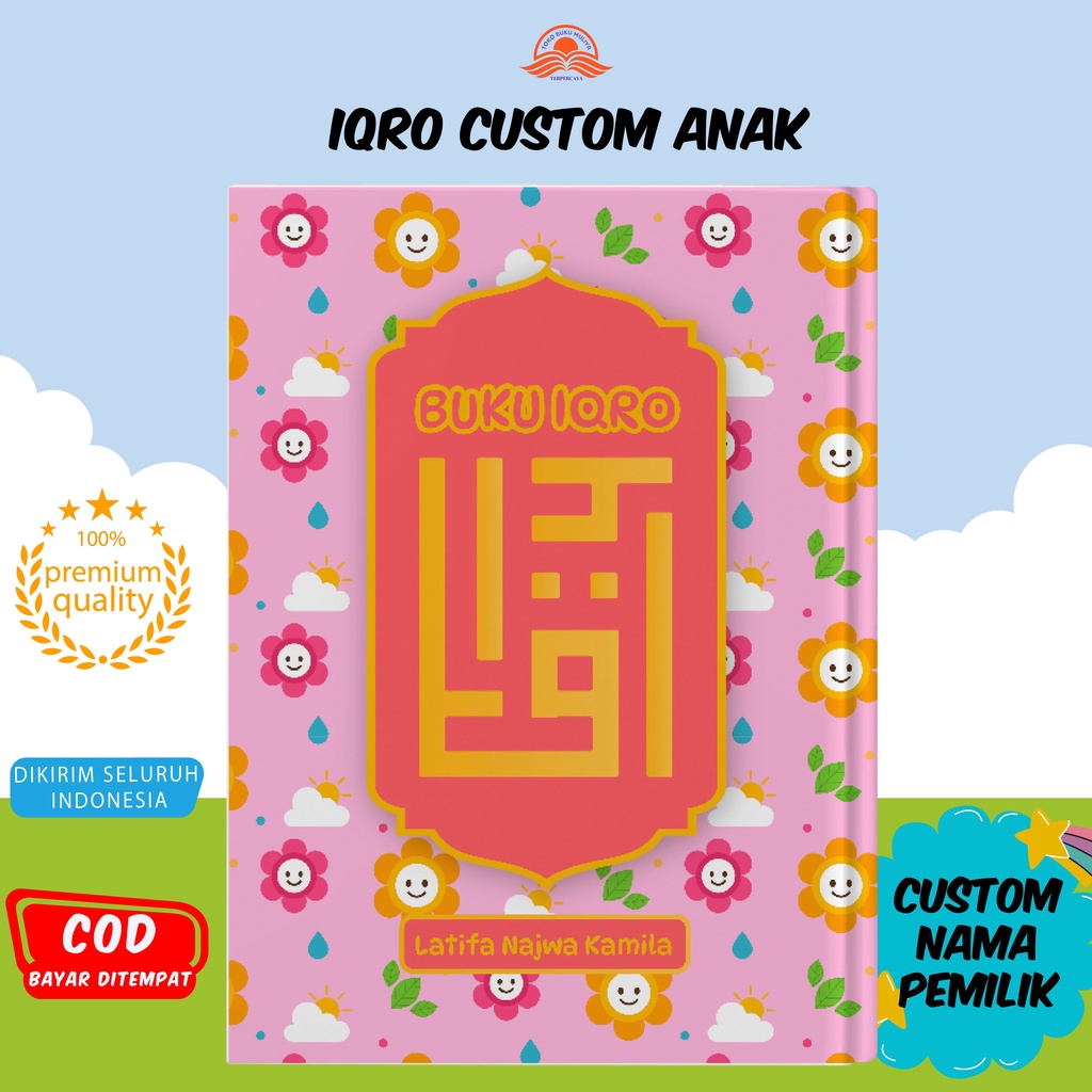 IQRO Anak Custom Foto & Nama | IQRO Milenial Full Color Hard Cover | MI-05