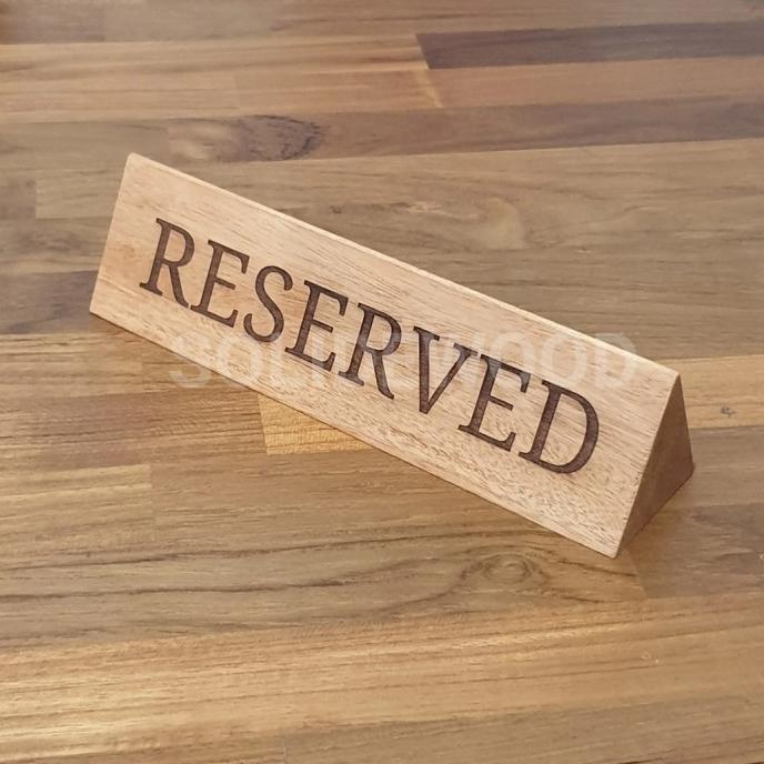 

,,,,,,,] reserved sign ( 2 SISI ) table wood tanda reserve tag meja