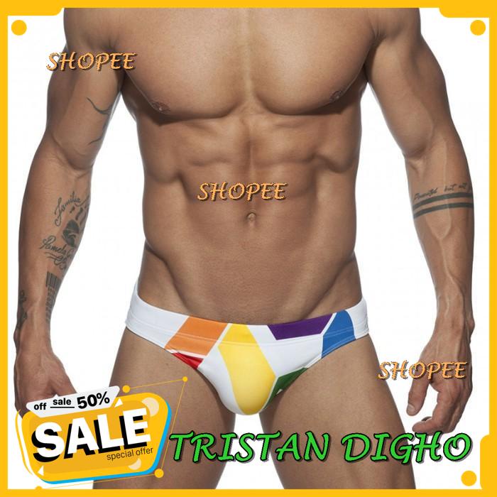 CELANA RENANG PRIA AD BRIEF CELANA RENANG PRIAWEAR HITAM PUTIH CELANA RENANG PRIA AD BRIEF SWIMWEAR 