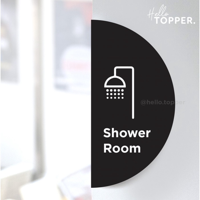 

Sign Board Akrilik Half Round Papan Tanda Acrylic Signage Shower Room Berkualitas