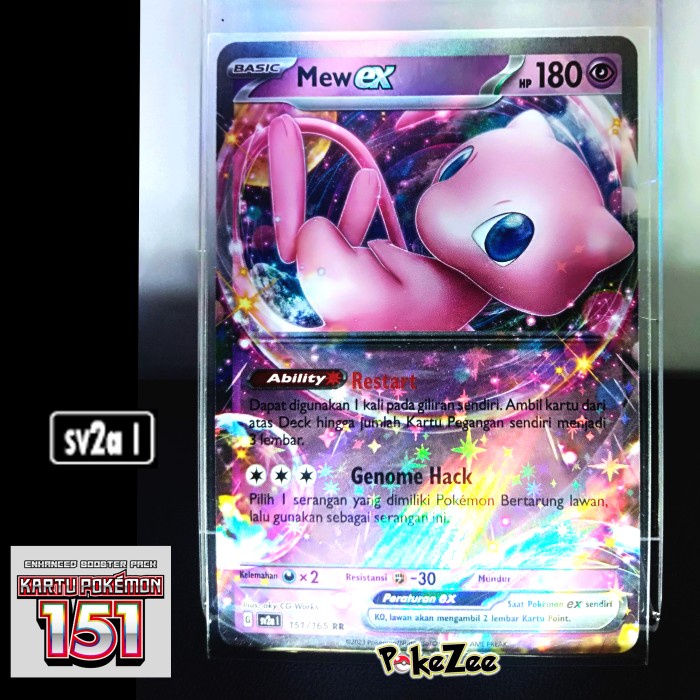 MEW EX 151 RR SV2A 151/165 TCG POKEMON INDONESIA KARTU HOLO FOIL