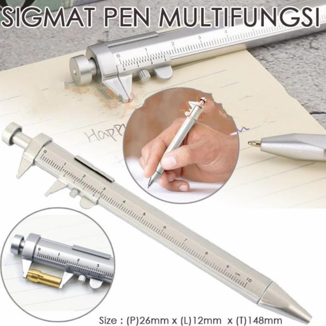 

>*>*>*>*] Pen Ukur Sigmat Ballpoint Multifungsi Measuring Tool Scale Ruler pulpe