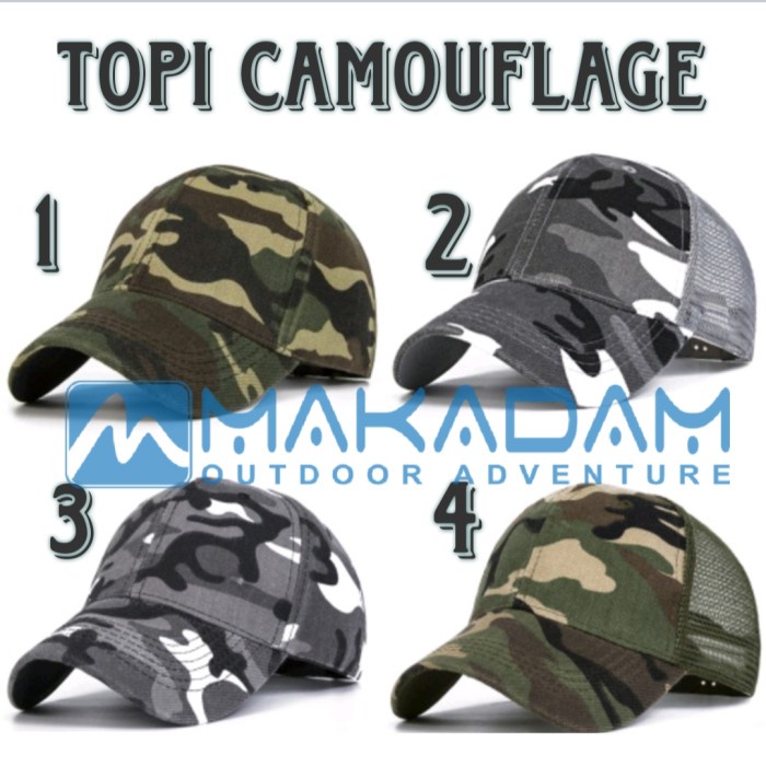 Topi topi camo loreng army topi hunting camouflage tni - 4(Y3K7) Topi Pria Wanita BISA COD Topi Basi