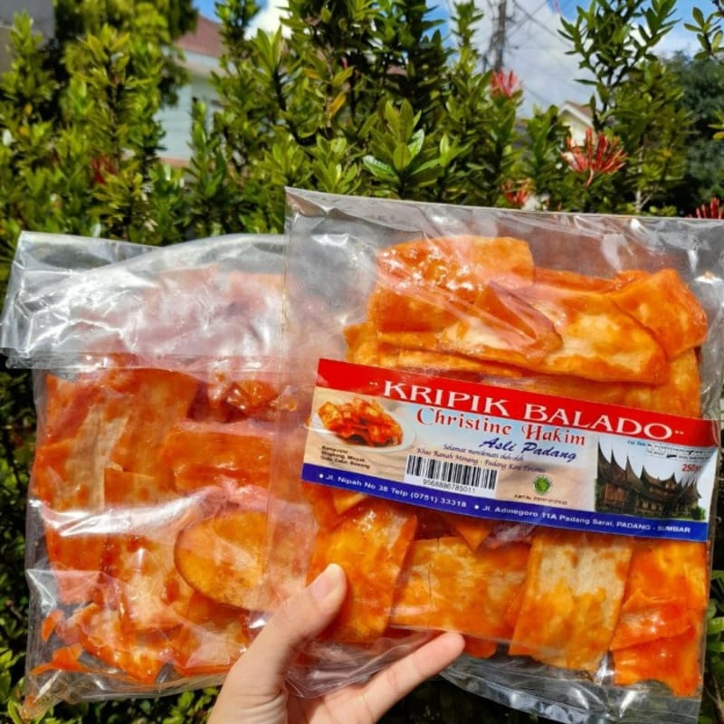 

Paket 2pcs Keripik Singkong Balado Panjang Christine Hakim 250gr