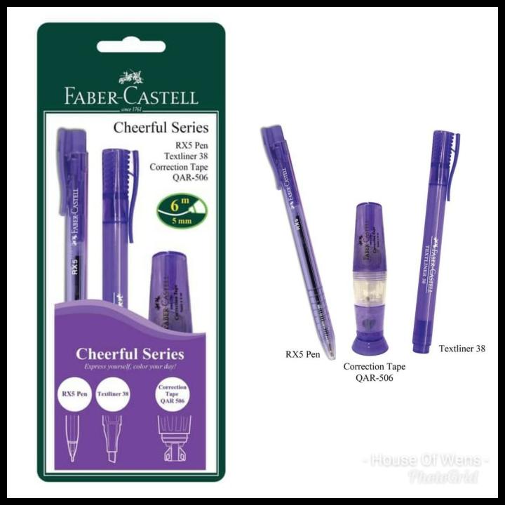 

TERMURAH FABER CASTELL CHEERFUL SERIES - HIGHLIGHTER - TIPEX - PEN - PAKET !!!