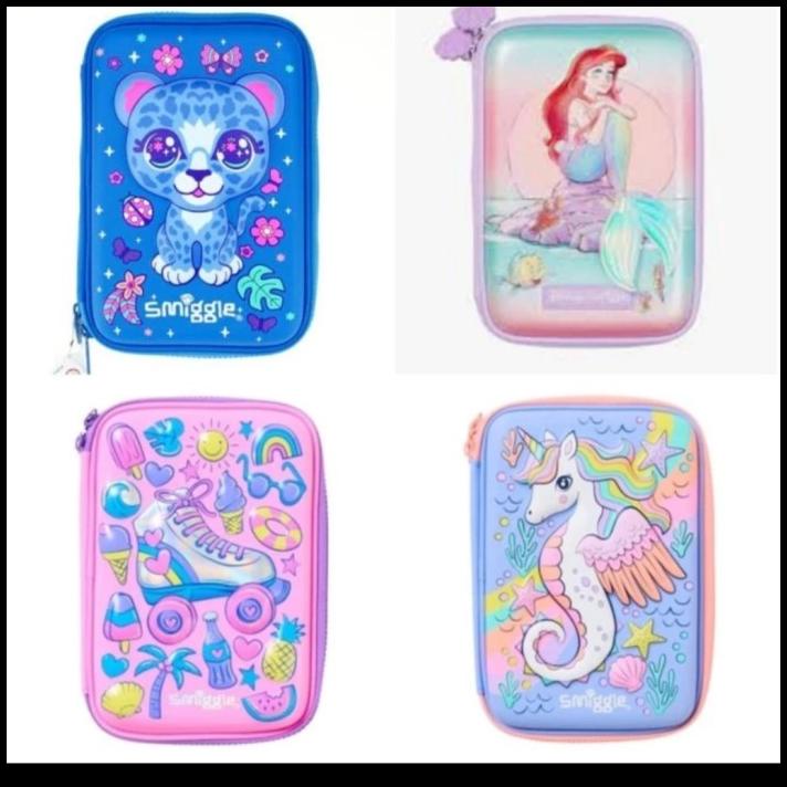 

BEST DEAL SMIGGLE PENCIL CASE ARIEL MERMAID, LEOOARD, UNICORN, SEPATU/ KADO !!!!