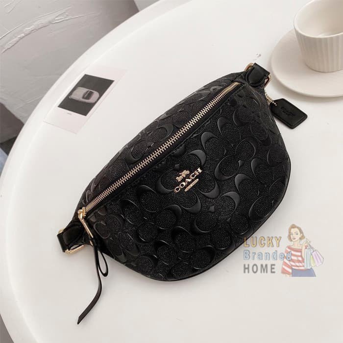 Terbaru Tas Ch Belt Bag Signature Embossed Black Waist Bag 100% Original