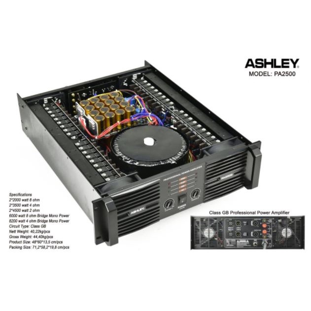 Power Ashley 2 channel Class GB PA2500 PA 2500 PA-2500 Original