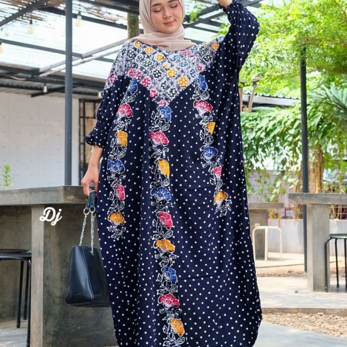 gamis kaftan wanita jumbo dress terbaru katun rayon tebal
