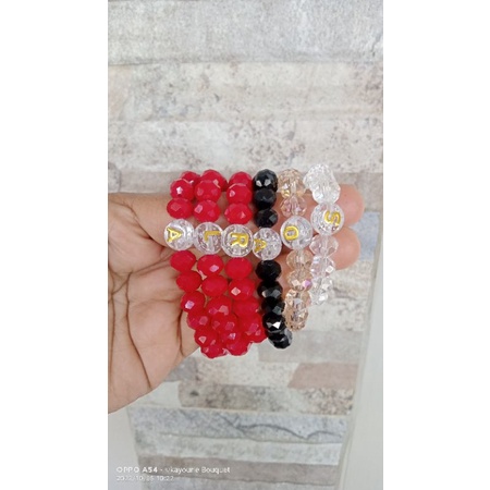 gelang kristal inisial/gelang huruf glitter/gelang viral (Part 2)