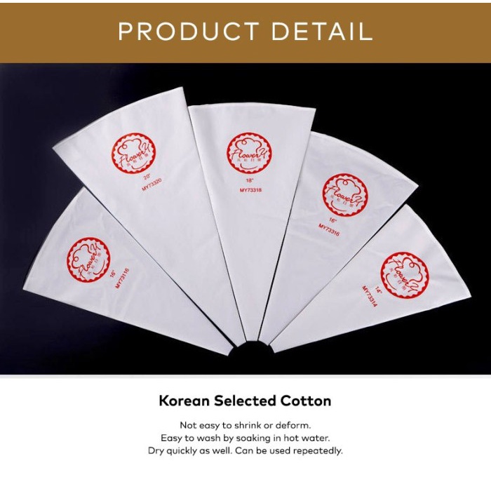 

✅Termurah Piping Bag Cotton Tebal Korea/ Kantong Segitiga 41.5Cm X 23Cm 16Inch Berkualitas