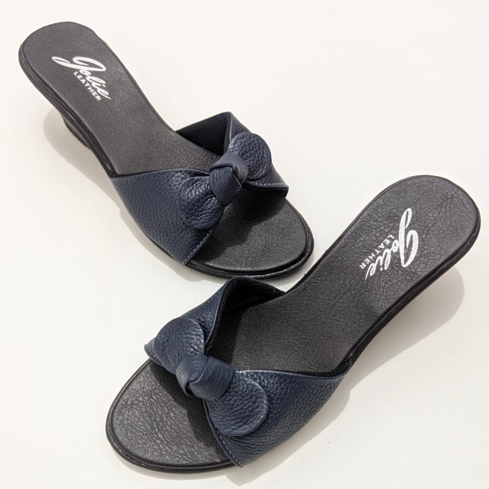 NEW Sendal Wanita Wedges Papirut Kulit Garut Hak/Heels 3cm