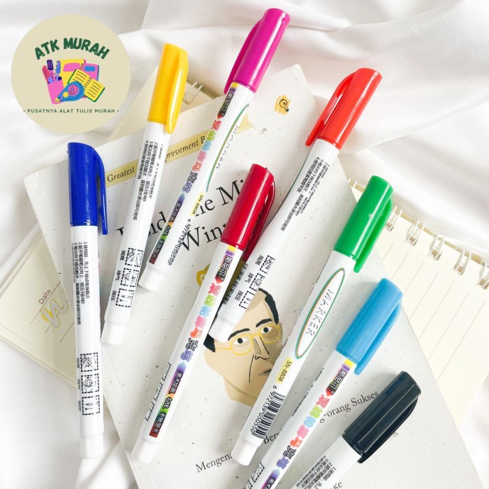 

Spidol glitter metalik 1 set isi 8 warna alat tulis kantor unik warna