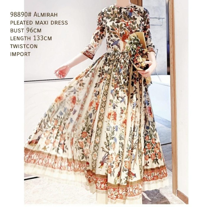 Almirah Pleated Maxi Dress Import 98890