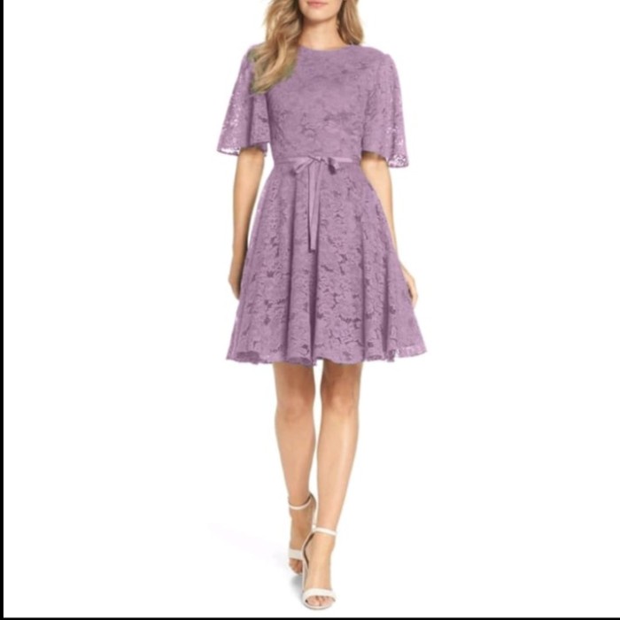 Dress Brukat HARPER /BRUKAT TIMBUL WARNA LILAC