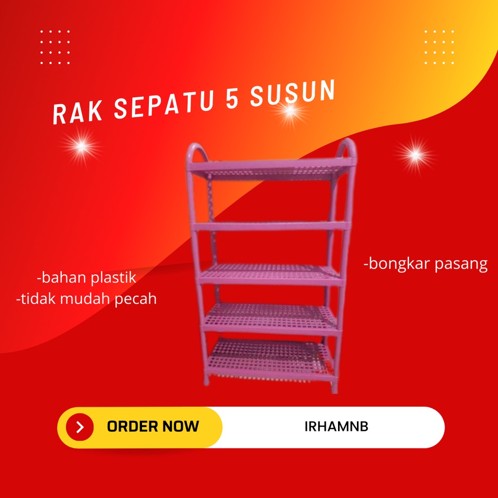 RAK SEPATU 5 SUSUN/RAK PLASTIK SEPATU