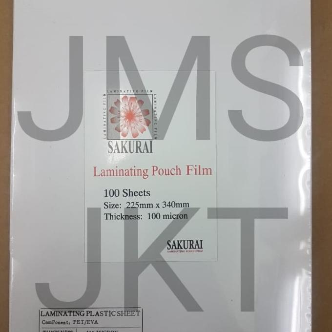 

Plastik Laminating Merk Sakurai Ukuran F4 isi 100 lembar