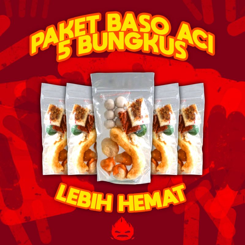 

BASO ACI BACI BAKSO ACI INSTAN PAKET 5 PCS/BUNGKUS KOMPLIT