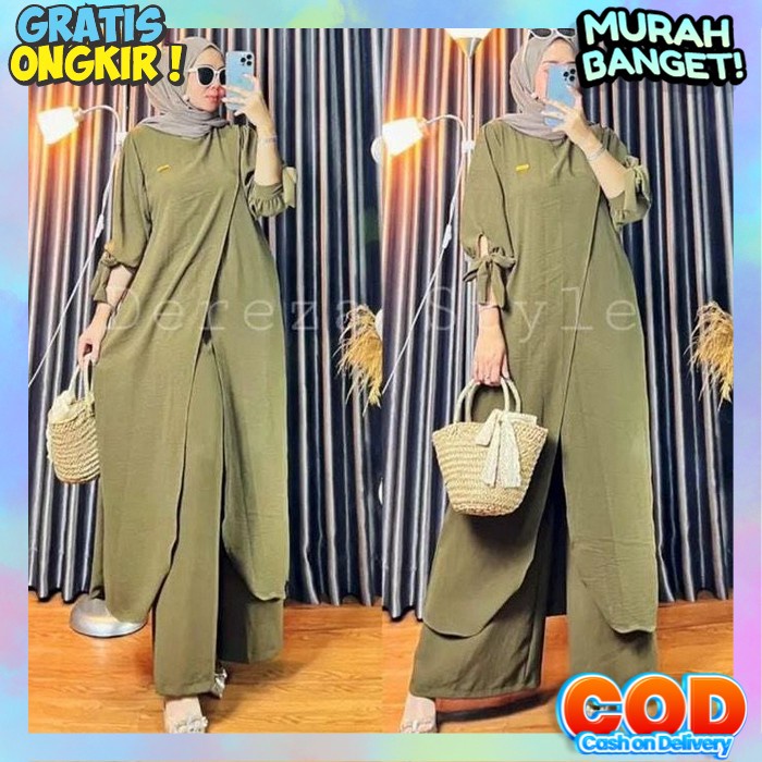 Setlan Remaja Dewasa Bsju Swtelan Terbaru Modern One Sat Harian Remja Cewk Bsju Set Celana Muslim Ce