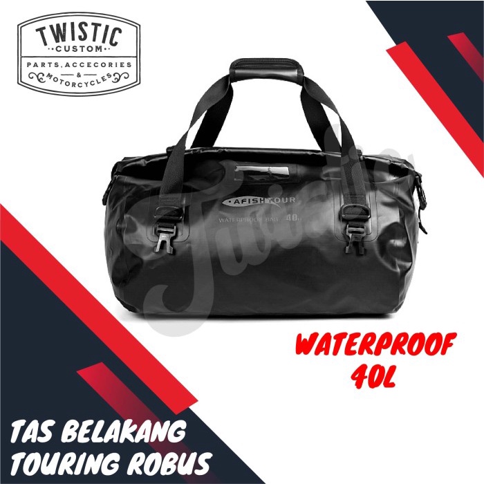 [New Ori] Tas Touring Motor Waterproof 40L Belakang Robus Pvc Universal Terbaru