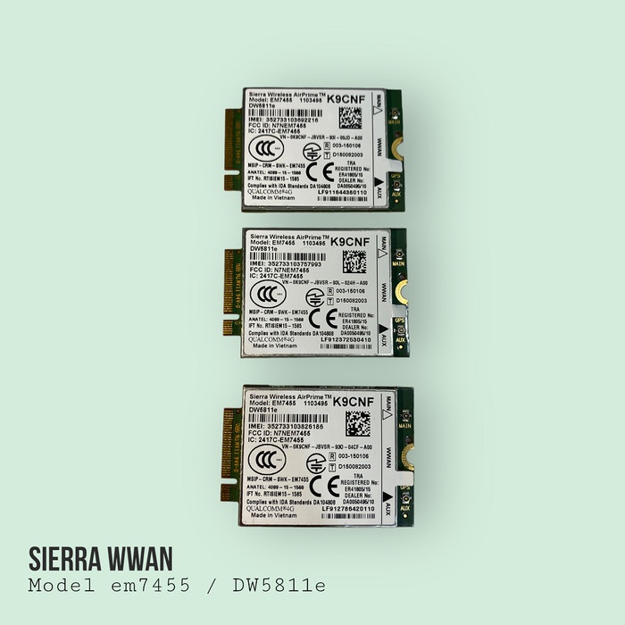 Ready Terbaru Modul Wwan 4G For Dell Only, Sierra Qualcomm Em7455 Dw5811E