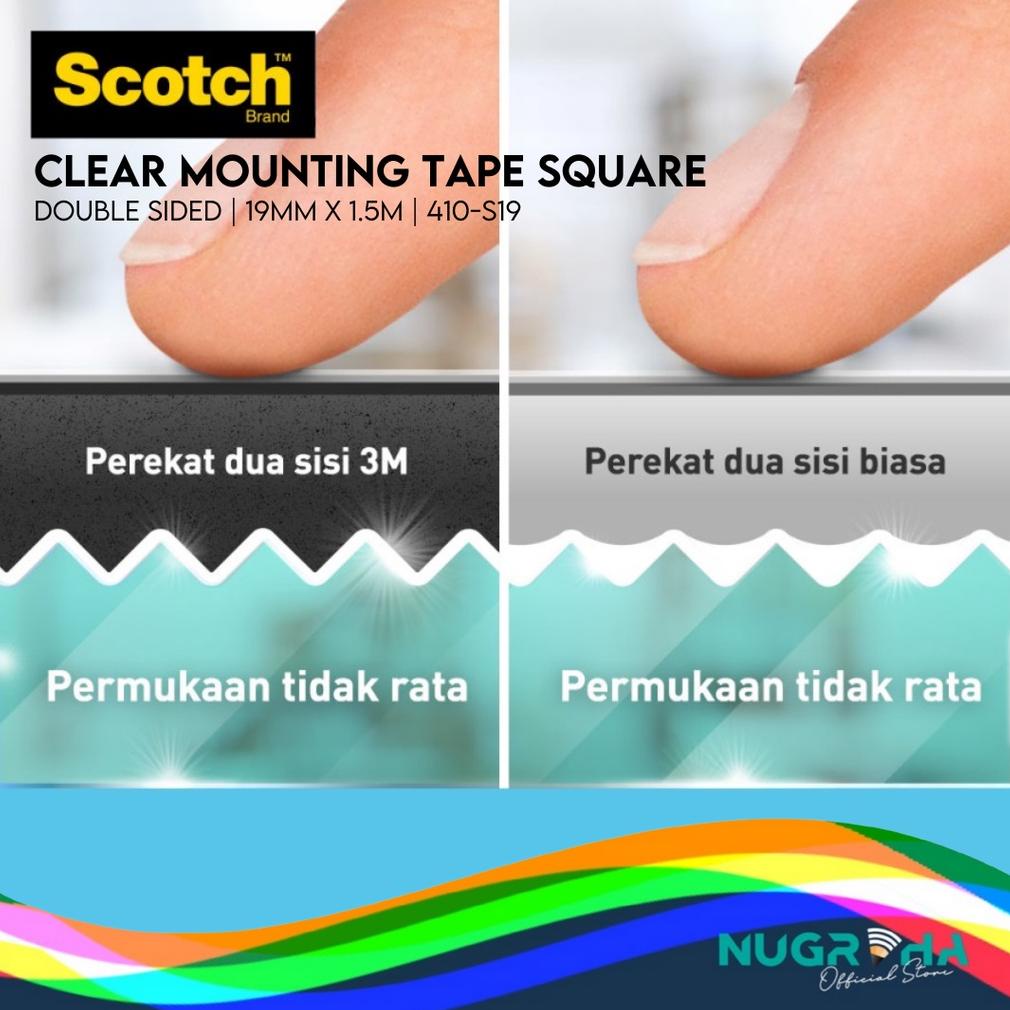 

Best! Scotch 3M Perekat Double Side Clear Mounting Tape 19MM X 1.5M 410-S19 ,.