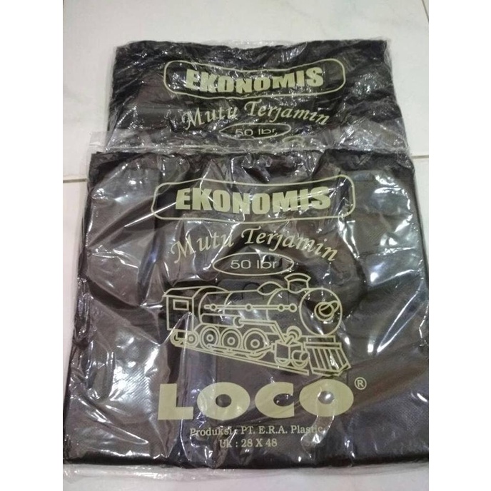 

:>:>:>:>] ekonomis uk 28 X 48 LOCO Kantong plastik kresek HITAM