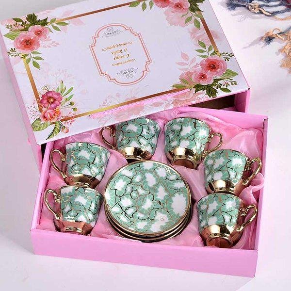 SUNFILI Cangkir Keramik Set 6 in 1 European Style - XS-1009 Cangkir Set Premium Cangkir Set Vintage