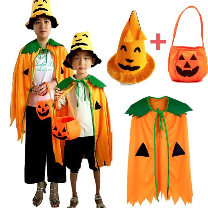 

New Sale Kostum Jubah Labu Anak Dewasa Pumpkin Dress Mantel Pesta Costume Party Original