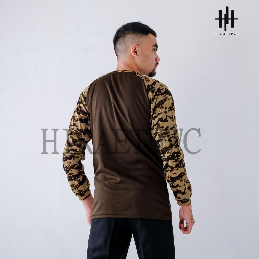 New! BAJU KAOS LORENG PRAMUKA KATUN SCOUT RAGLAN SABLON BDU LAPANGAN PDL LENGAN PANJANG !!