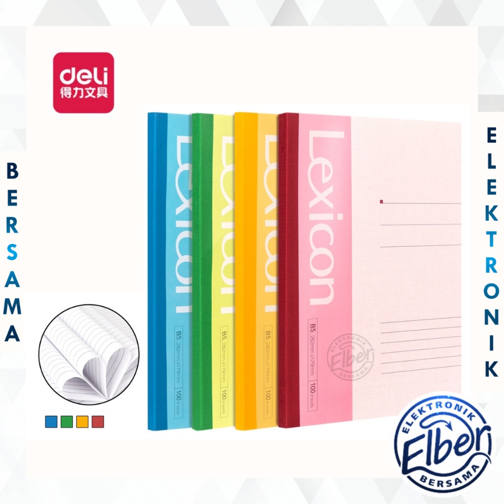 

ELBER DELI049 Deli Notebook / Buku Catatan Tanpa Jilid Kawat, Soft Cover 4 Warna 30 Lembar A5 Y1688
