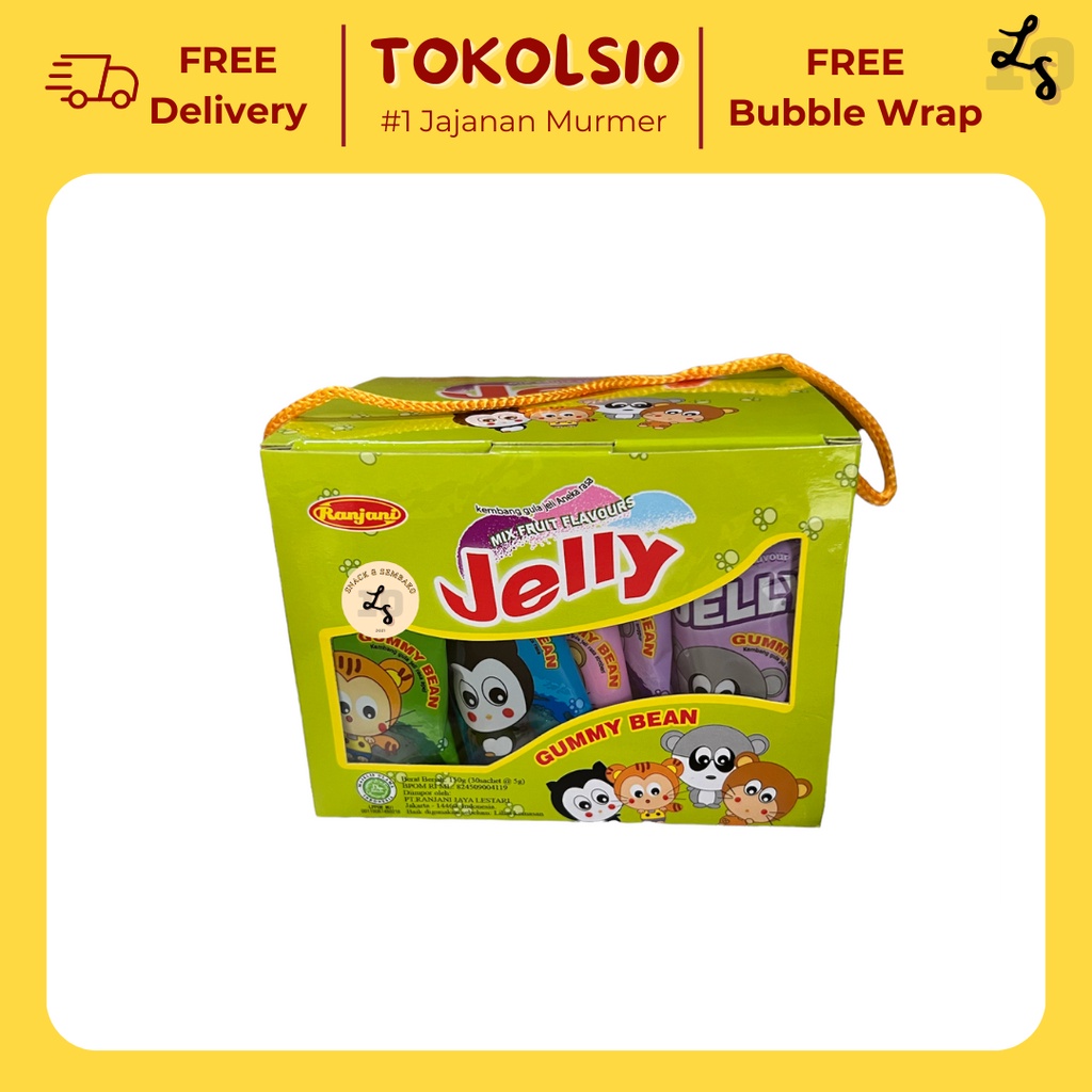 

Jelly Tas Gummy Bean Ranjani Mix Flavour 1 Box @30 pcs @5g