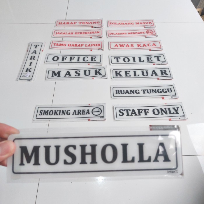 

TERMURAH! Papan Sign Akrilik Tulisan MUSHOLLA Bahan PP 5x20cm 1 Buah
