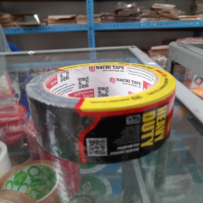 

Lakban Kain Nachi 35mm Besar Hitam Isolasi Cloth Premium Tape