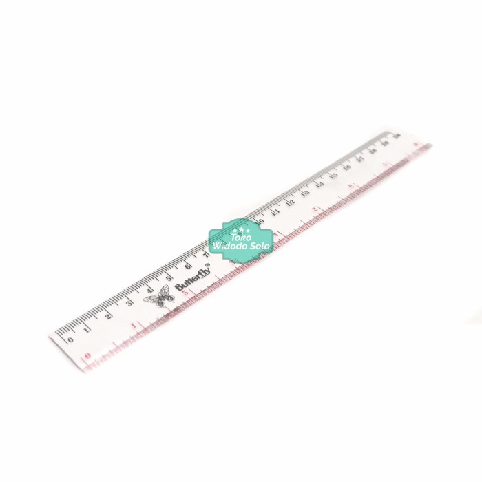 

Penggaris 20cm Butterfly Plastik Mika Bening Tebal Mistar Glass Ruler