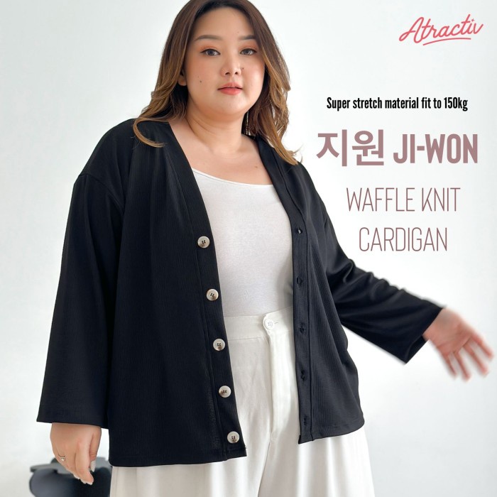 Atractiv Cardigan Jumbo Wanita Ld130 Ld142 Kardigan Waffle Big Size