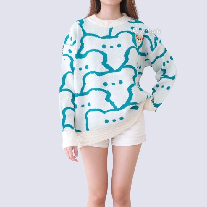 Elycloth Mimi Sweater Sweater Wanita Korea Premium Knit Import
