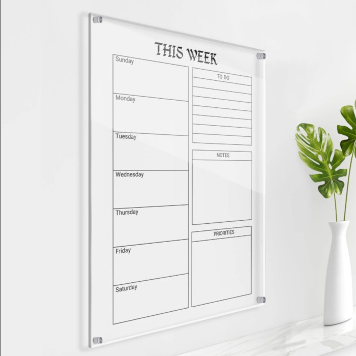 

Daily Planner Akrilik Weekly Planner Papan Schedule Acrylic